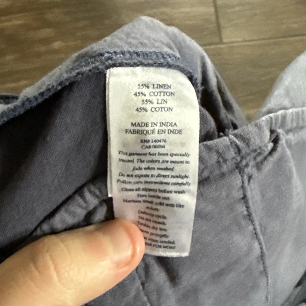 Faherty Chino Shorts Men's 36 Navy Linen Cotton 9